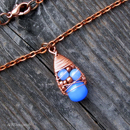 Náušnice Blue & Copper — foto 4