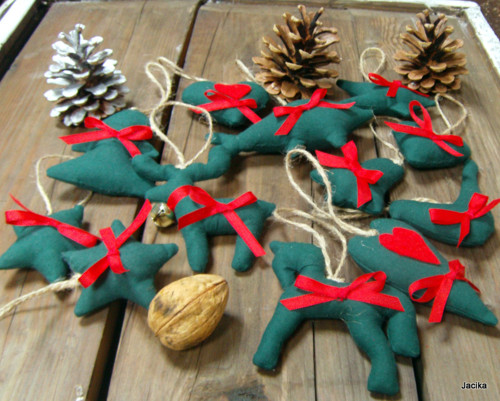 Vánoční šité ozdoby zelené — foto 5
