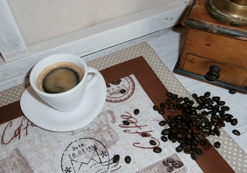 Kafíčková romantika - režné prostírání — foto 2