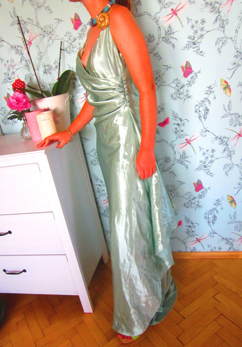 Vintage Hollywood mint šaty — foto 5