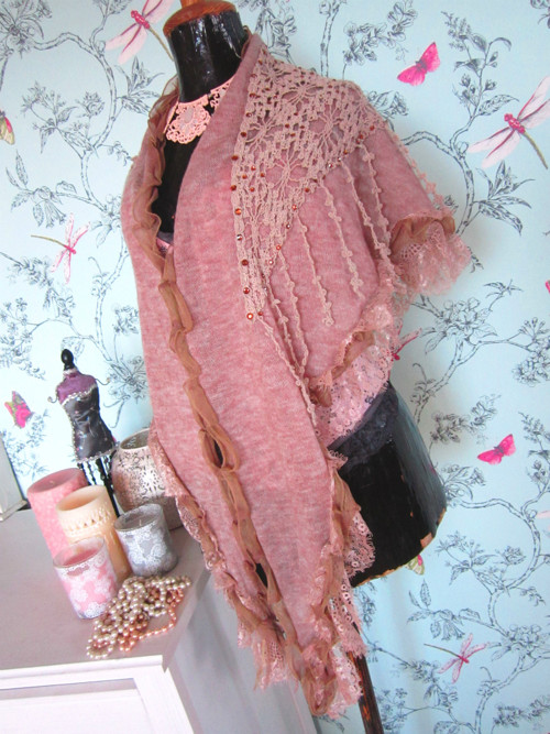 Shabby chic šál — foto 4