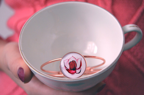 Rose gold náramek Pivoňka — foto 3
