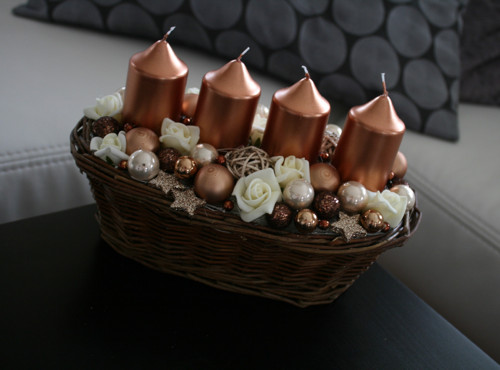Adventní svícen krémovohnědý — foto 2