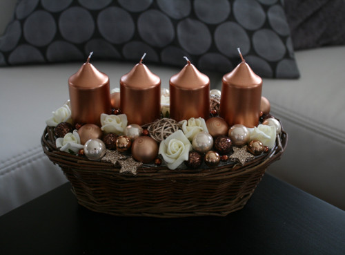 Adventní svícen krémovohnědý — foto 3