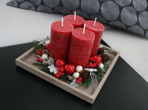 Adventní svícen do červena malý — foto 5