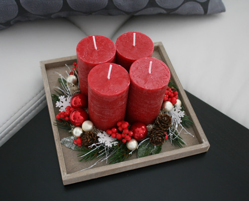 Adventní svícen do červena malý — foto 6