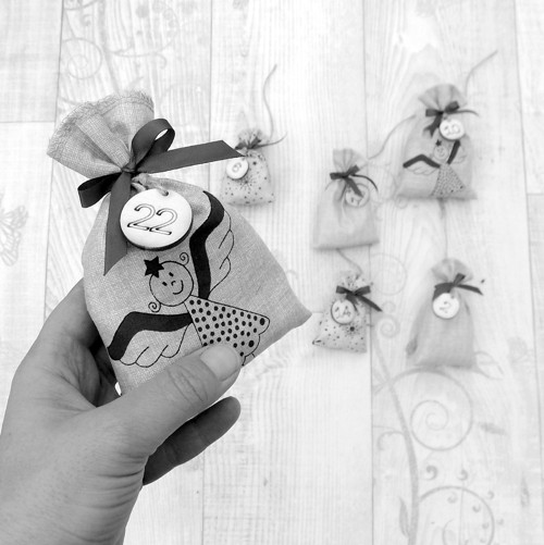 Pytlíky a čísla na adventní kalendář, sada — foto 2