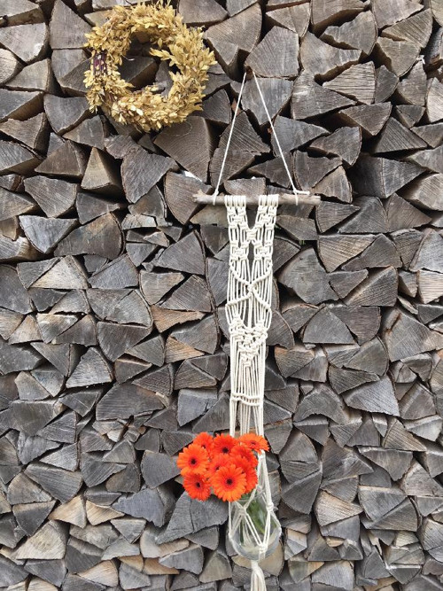 Macramé květinový závěs — foto 2