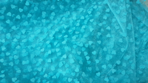 Tyl zelený srdiečkový — foto 2