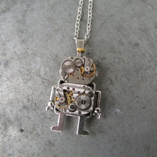 Robot s anténkou, Steampunkový náhrdelník, Android — foto 2