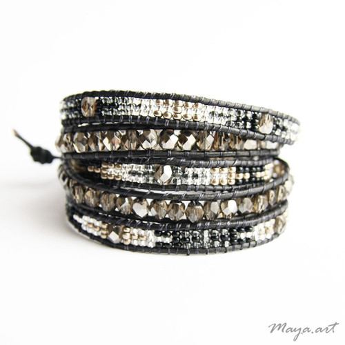 Stříbrnočerný náramek WRAP BRACELET — foto 2