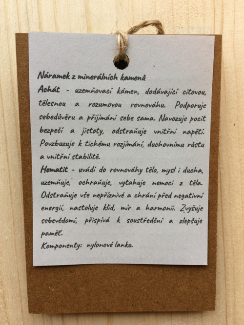 Náramek achát, hematit, hvězda — foto 2