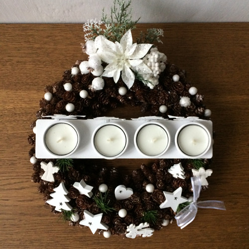 Adventní svícen bílý — foto 3