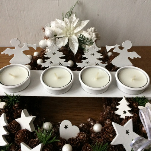 Adventní svícen bílý — foto 4