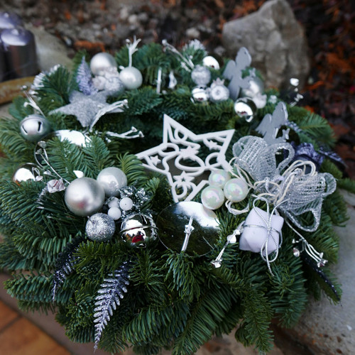 Adventní věnec - Stříbrný — foto 2