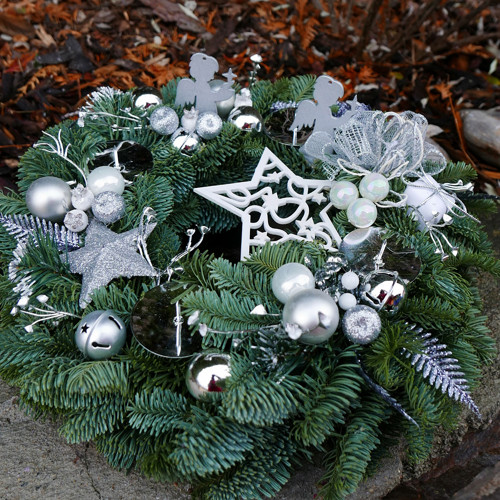 Adventní věnec - Stříbrný — foto 3