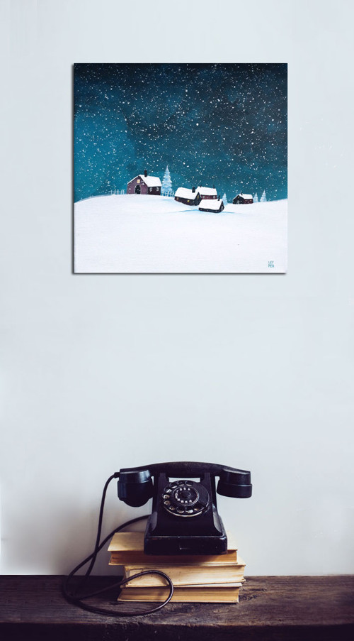 Mrazivý večer - 30x30cm — foto 2