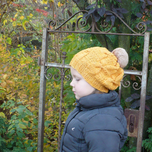 Vlněný baret...žlutý — foto 2
