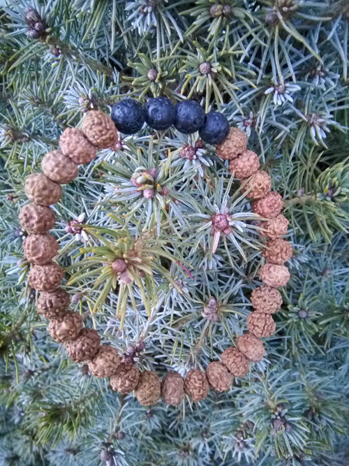 Náramek rudraksha a černá láva — foto 2