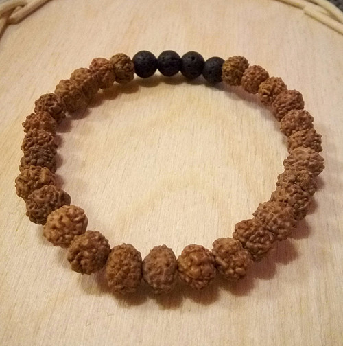 Náramek rudraksha a černá láva — foto 3