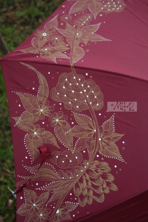 Deštník - Vínový - ornament — foto 3