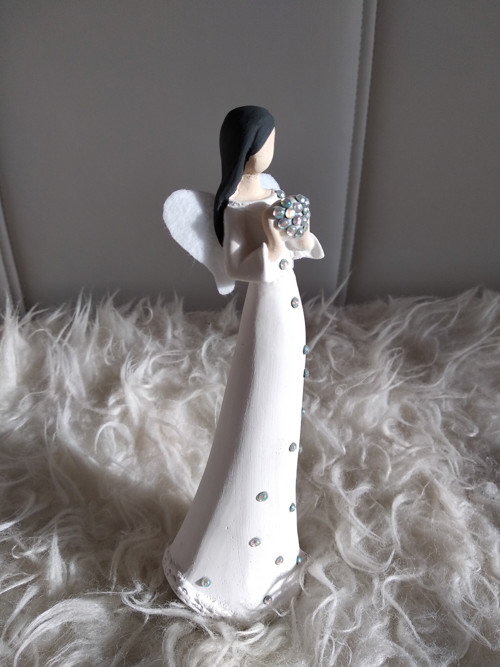 Anděl 17,5 cm - s třpytivými kamínky — foto 2