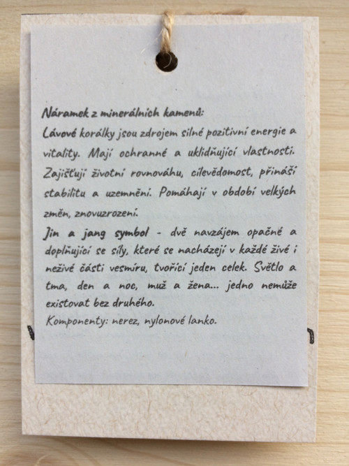 Náramek láva, Jin Jang — foto 2