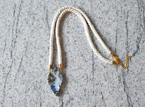 Náhrdelník Gold Rope Massive Agate — foto 2