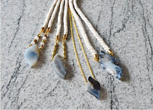 Náhrdelník Gold Rope Massive Agate — foto 3