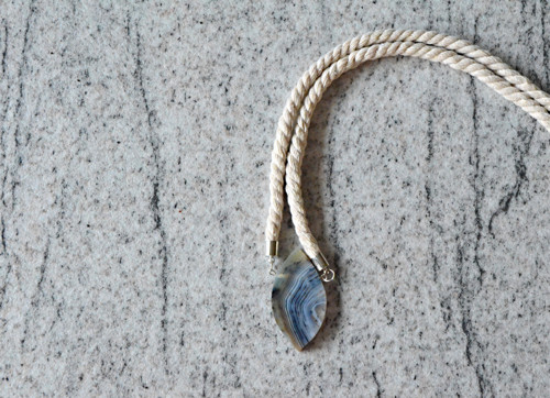 Náhrdelník Silver Rope Striped Agate — foto 2