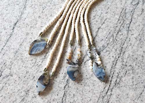 Náhrdelník Silver Rope Agate Sardonyx Beads — foto 3