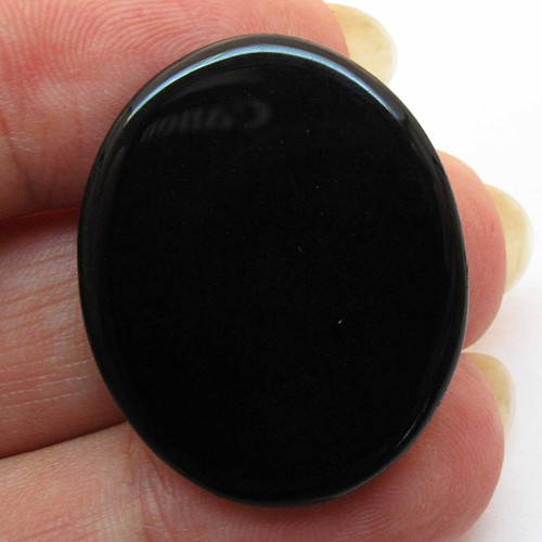 Kabošon černý onyx ovál 29mm — foto 2