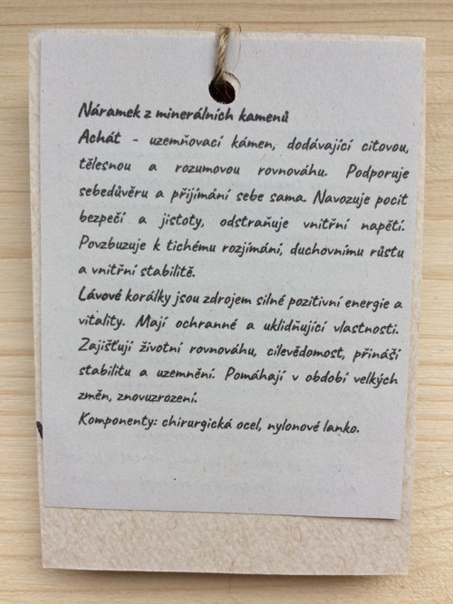 Náramek achát, láva — foto 2