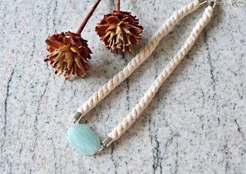 Náhrdelník Silver Rope Sparkling Aquamarine — foto 2