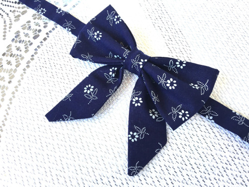 Dark blue folklore bow tie (woman bow tie) — foto 2