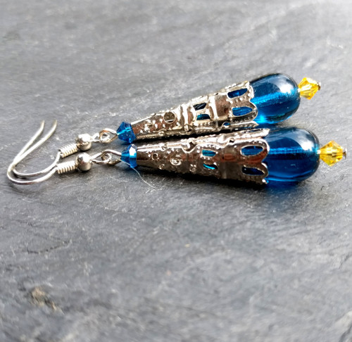 Náušnice s filigrány a Swarovski, VÝPRODEJ!!! — foto 2