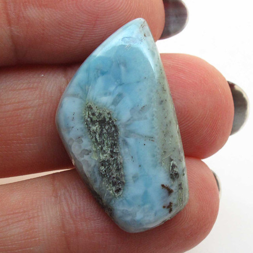 Kabošon larimar nepravidelný 30mm — foto 3