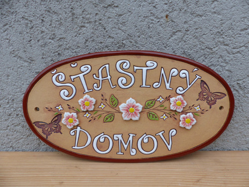 Keramická cedule ,,Šťastný domov" - růže/ na obj. — foto 2