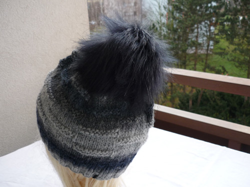 Pletená Čepice Šedá S Temně Modrou.... — foto 6