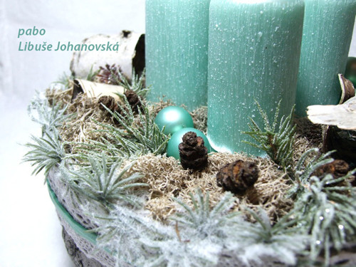 Adventní dekorace břízovo-mátová (110) — foto 2