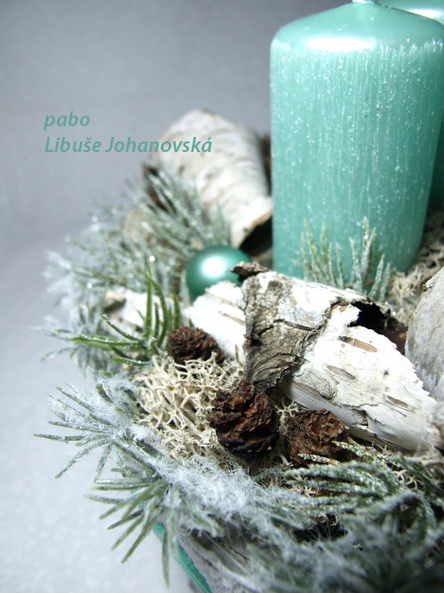 Adventní dekorace břízovo-mátová (110) — foto 3