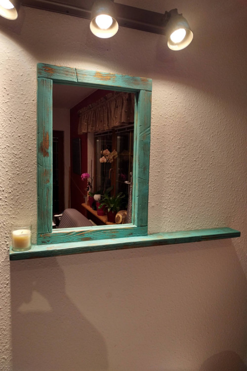 Zrcadlo s poličkou ve stylu Shabby chic — foto 3