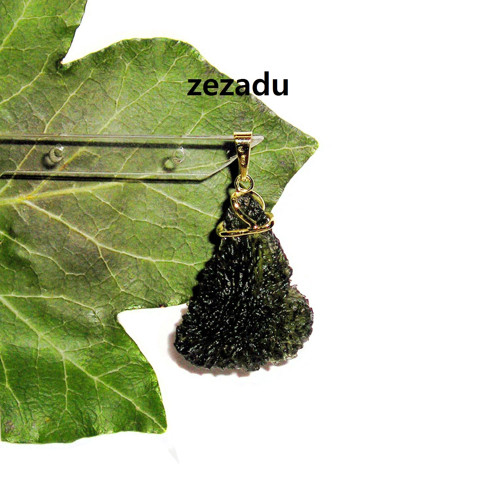 ZLATÝ přívěsek VLTAVÍN MOLDAVIT — foto 2