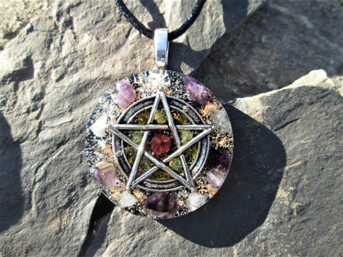 Org. ,, Pentagram obranné magie " s ametysty — foto 5