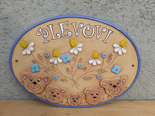 Keramická cedule -velký ovál 31,5x21,5 cm/ na obj. — foto 6