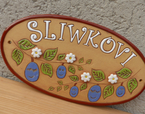 Oválná cedule se jménem (švestičky) / NA OBJ. — foto 3