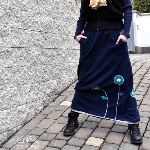 Teploučká fleece maxi sukně — foto 2