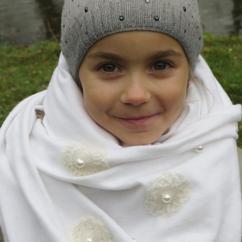 Sněhobílá bavlněná šála - flanel — foto 3