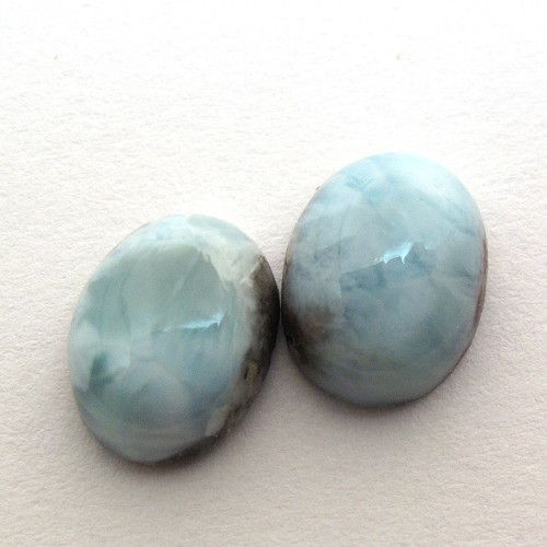 Kabošony larimar ovál 2ks 10,2/10,2mm — foto 3