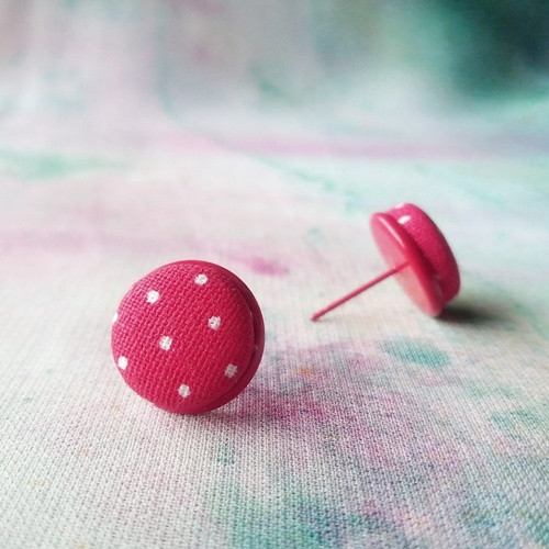 Náušnice buttonkové Sada červená a černá — foto 3